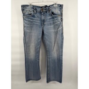 Silver Jeans Co Grayson Men 34x30 Classic Straight Stretch‎ Medium Wash Blue